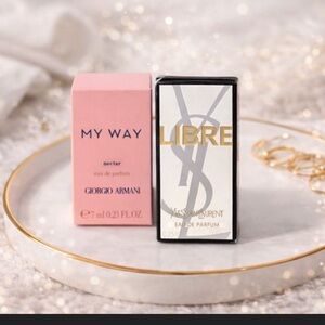 Luxury Fragrance Mini Bundle | YSL Libre + Armani My Way Nectar | New